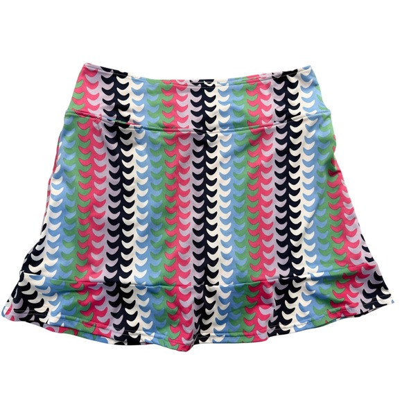 Golftini Pants - Golftini Reel It In-Short Women Multi Wavy Geometric Golf Skort Size Medium